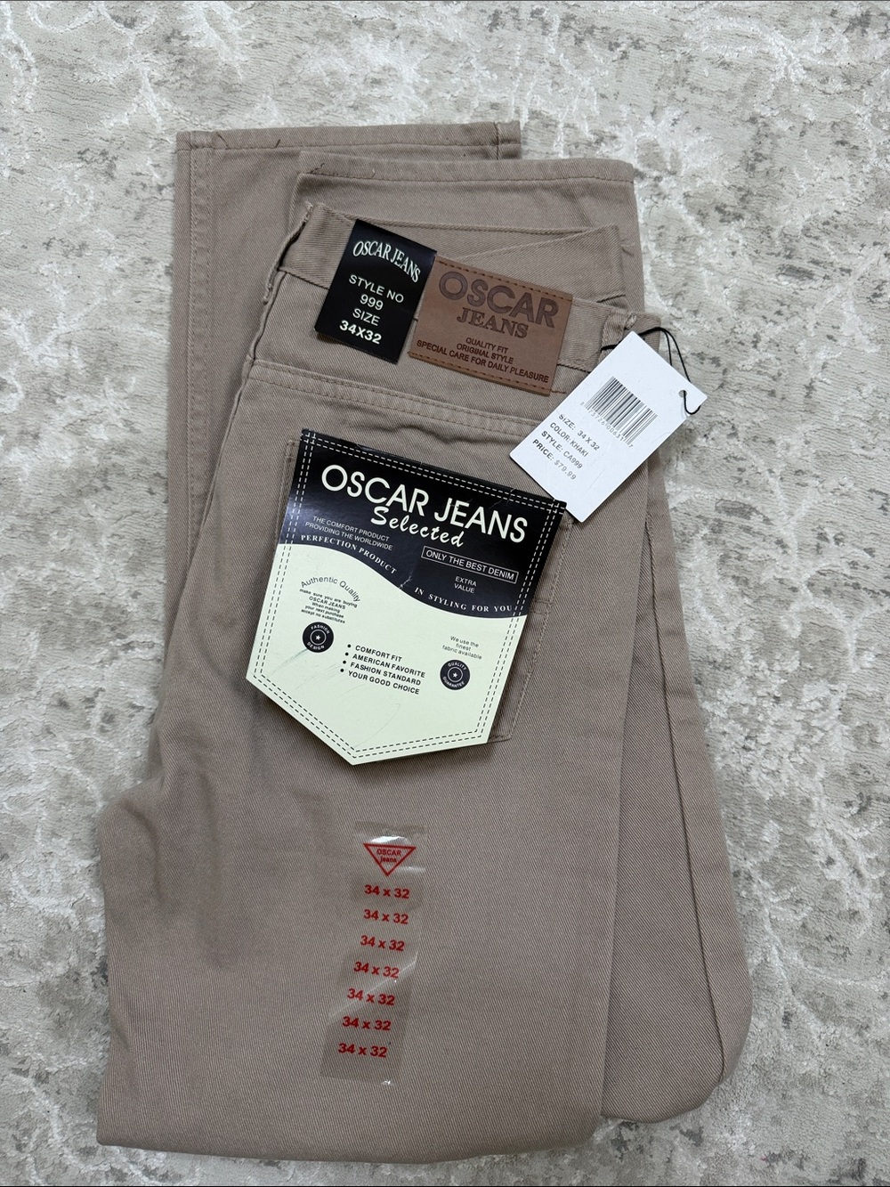 Oscar Jeans Neutral Taupe Slim Fit Pants